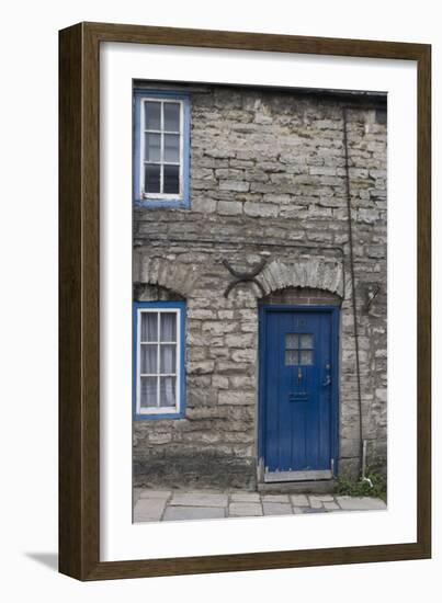 Door and Windows in Front of a Traditional Stone Cottage in Village of Corfe Castle Dorset Uk-Natalie Tepper-Framed Photo