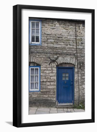 Door and Windows in Front of a Traditional Stone Cottage in Village of Corfe Castle Dorset Uk-Natalie Tepper-Framed Photo