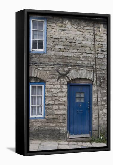 Door and Windows in Front of a Traditional Stone Cottage in Village of Corfe Castle Dorset Uk-Natalie Tepper-Framed Stretched Canvas