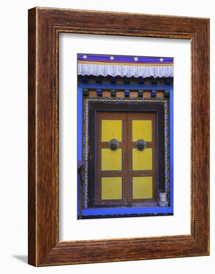 Door at the Buddhist Monastery in Tengboche in the Khumbu Region of Nepal, Asia-John Woodworth-Framed Photographic Print