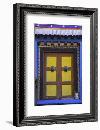 Door at the Buddhist Monastery in Tengboche in the Khumbu Region of Nepal, Asia-John Woodworth-Framed Photographic Print