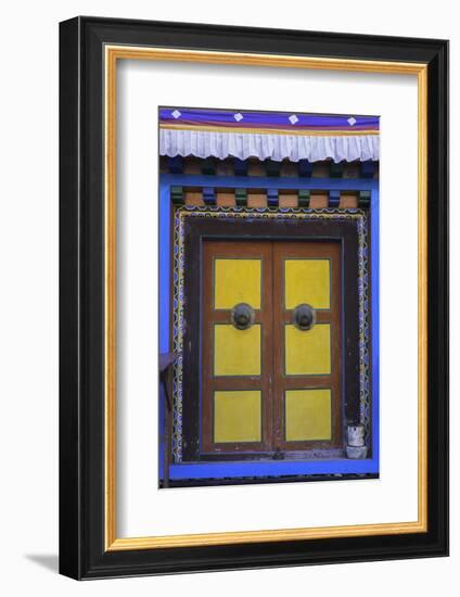 Door at the Buddhist Monastery in Tengboche in the Khumbu Region of Nepal, Asia-John Woodworth-Framed Photographic Print