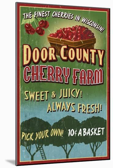 Door County, Wisconsin - Cherry-Lantern Press-Mounted Art Print