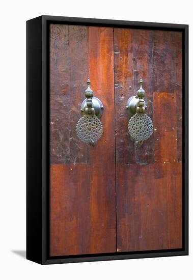 Door, Fez, Morocco, North Africa, Africa-Neil Farrin-Framed Premier Image Canvas