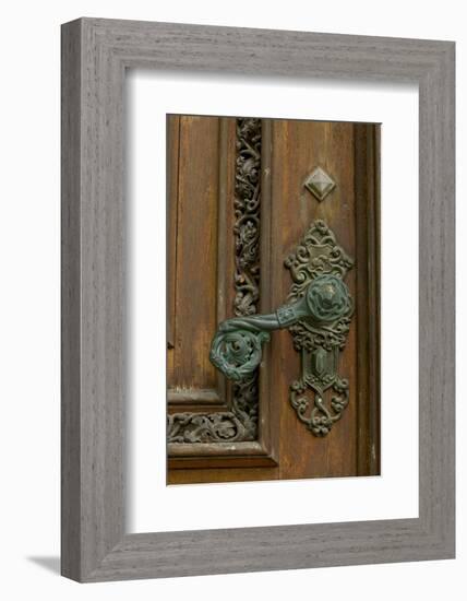 door handle, Hluboka Castle, Czech Republic, Ceske Budejovice-Russell Young-Framed Photographic Print