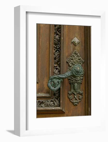 door handle, Hluboka Castle, Czech Republic, Ceske Budejovice-Russell Young-Framed Photographic Print