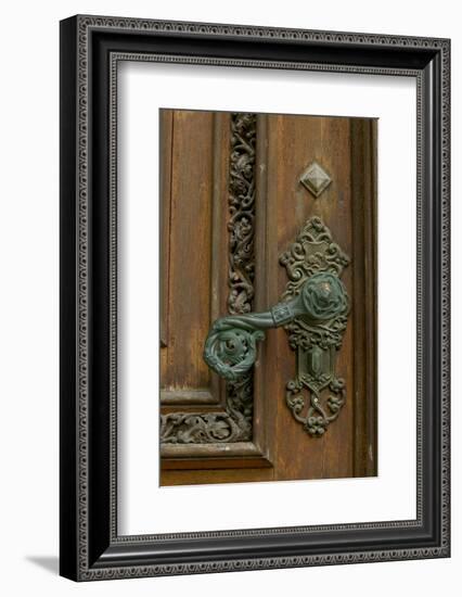 door handle, Hluboka Castle, Czech Republic, Ceske Budejovice-Russell Young-Framed Photographic Print