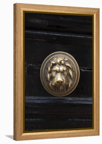 Door Handle on the Front of Residential Housing-Natalie Tepper-Framed Stretched Canvas