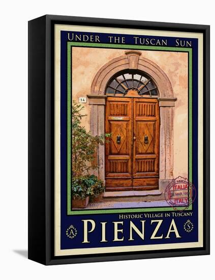 Door in Pienza Tuscany 5-Anna Siena-Framed Premier Image Canvas