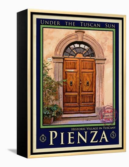 Door in Pienza Tuscany 5-Anna Siena-Framed Premier Image Canvas