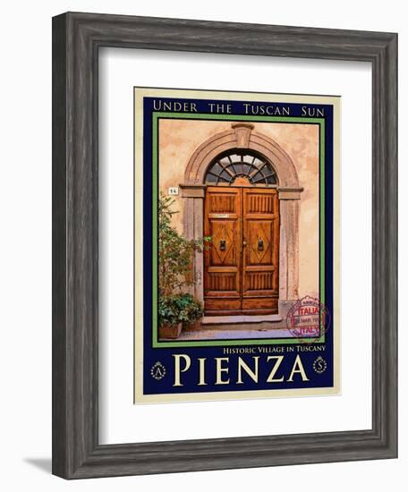 Door in Pienza Tuscany 5-Anna Siena-Framed Giclee Print