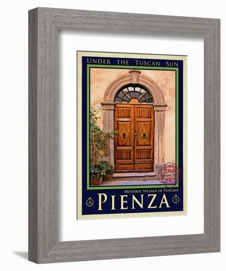 Door in Pienza Tuscany 5-Anna Siena-Framed Giclee Print