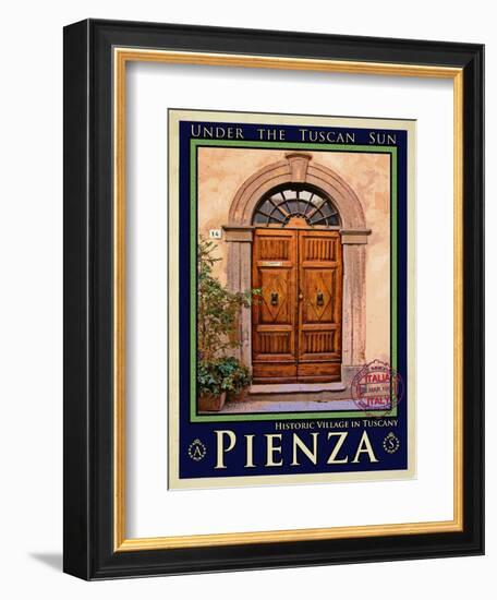 Door in Pienza Tuscany 5-Anna Siena-Framed Giclee Print