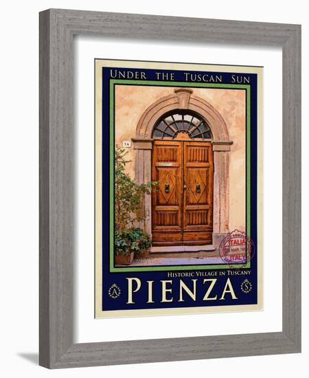 Door in Pienza Tuscany 5-Anna Siena-Framed Giclee Print