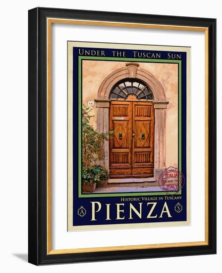 Door in Pienza Tuscany 5-Anna Siena-Framed Giclee Print