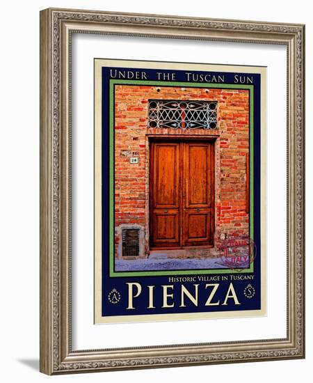 Door in Pienza Tuscany 6-Anna Siena-Framed Giclee Print