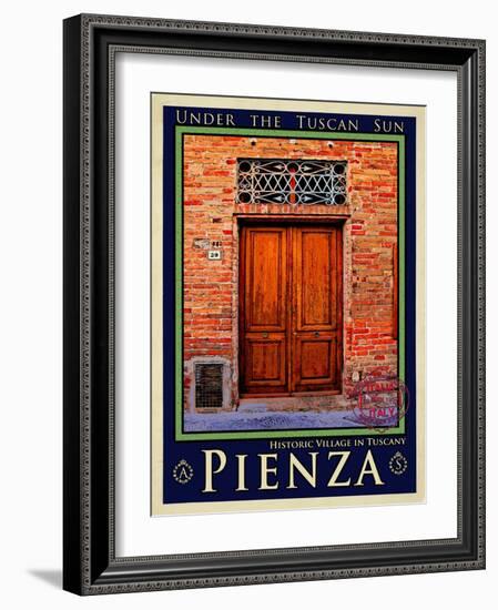 Door in Pienza Tuscany 6-Anna Siena-Framed Giclee Print