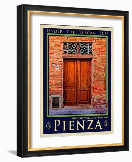 Door in Pienza Tuscany 6-Anna Siena-Framed Giclee Print