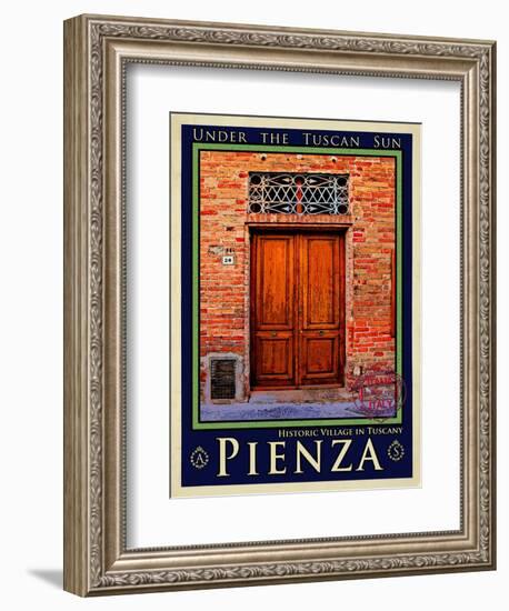 Door in Pienza Tuscany 6-Anna Siena-Framed Giclee Print