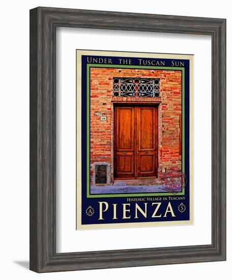 Door in Pienza Tuscany 6-Anna Siena-Framed Giclee Print