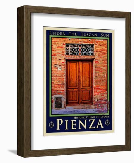 Door in Pienza Tuscany 6-Anna Siena-Framed Giclee Print