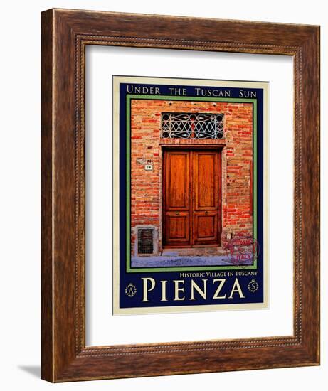 Door in Pienza Tuscany 6-Anna Siena-Framed Giclee Print