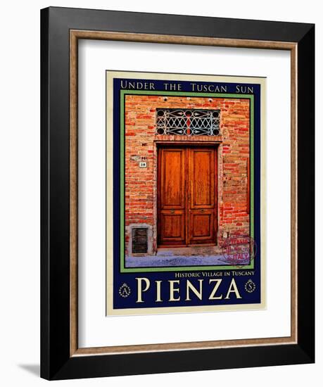 Door in Pienza Tuscany 6-Anna Siena-Framed Giclee Print