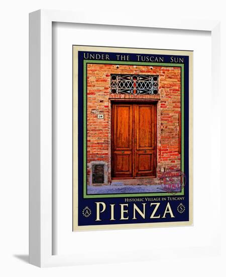 Door in Pienza Tuscany 6-Anna Siena-Framed Giclee Print