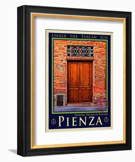 Door in Pienza Tuscany 6-Anna Siena-Framed Giclee Print