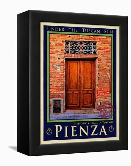 Door in Pienza Tuscany 6-Anna Siena-Framed Premier Image Canvas