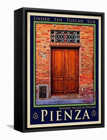 Door in Pienza Tuscany 6-Anna Siena-Framed Premier Image Canvas