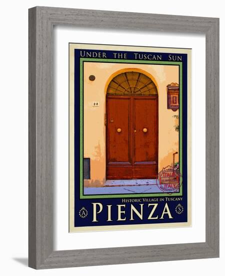 Door in Pienza Tuscany 7-Anna Siena-Framed Giclee Print