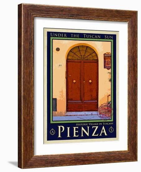 Door in Pienza Tuscany 7-Anna Siena-Framed Giclee Print