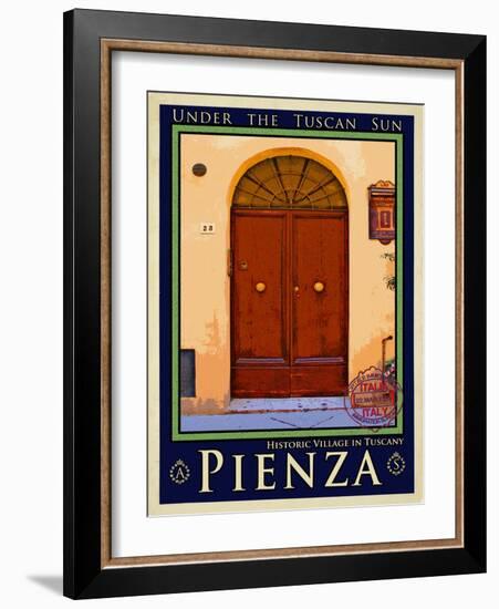 Door in Pienza Tuscany 7-Anna Siena-Framed Giclee Print