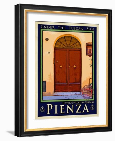 Door in Pienza Tuscany 7-Anna Siena-Framed Giclee Print