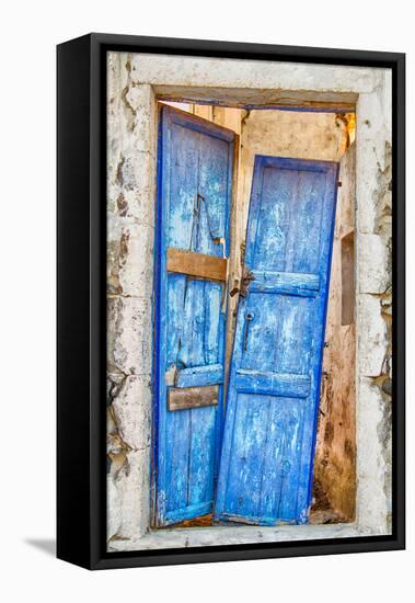 Door in Santorini-passonitis-Framed Premier Image Canvas