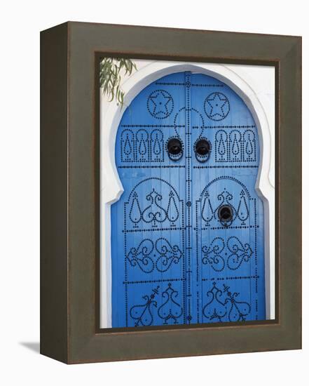 Door in Sidi Bou Said, Tunisia, North Africa, Africa-Godong-Framed Premier Image Canvas