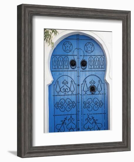 Door in Sidi Bou Said, Tunisia, North Africa, Africa-Godong-Framed Premium Photographic Print