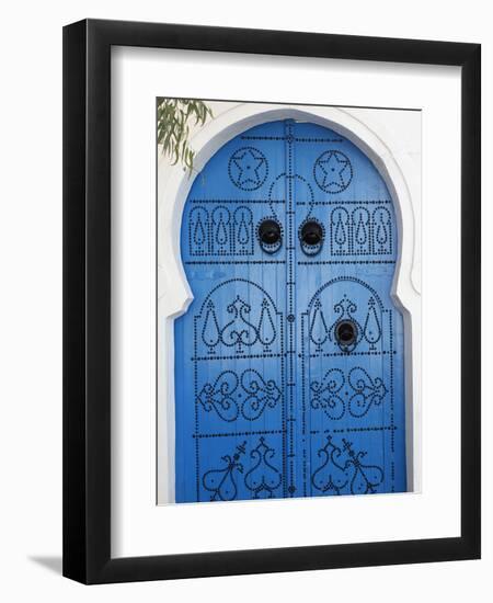 Door in Sidi Bou Said, Tunisia, North Africa, Africa-Godong-Framed Premium Photographic Print