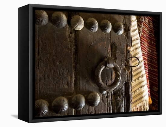 Door in the Old City of Fes, Morocco-Julian Love-Framed Premier Image Canvas