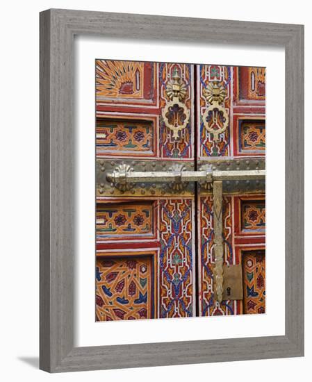 Door in the Old Medina of Fes, Morocco-Julian Love-Framed Photographic Print