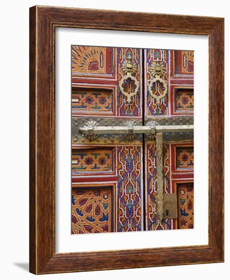 Door in the Old Medina of Fes, Morocco-Julian Love-Framed Photographic Print