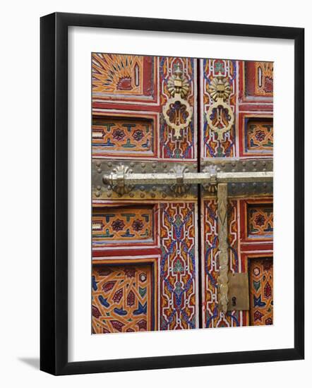 Door in the Old Medina of Fes, Morocco-Julian Love-Framed Photographic Print