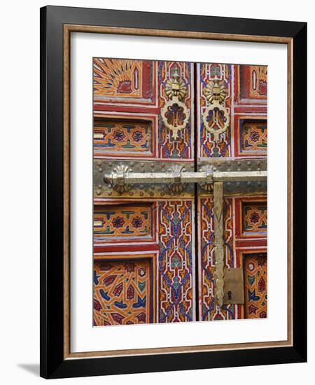 Door in the Old Medina of Fes, Morocco-Julian Love-Framed Photographic Print