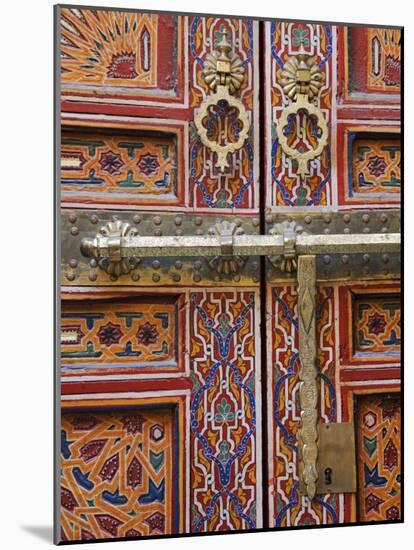 Door in the Old Medina of Fes, Morocco-Julian Love-Mounted Photographic Print