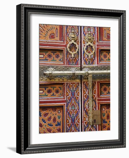 Door in the Old Medina of Fes, Morocco-Julian Love-Framed Photographic Print