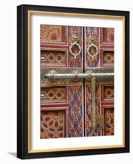 Door in the Old Medina of Fes, Morocco-Julian Love-Framed Photographic Print