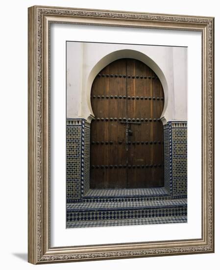 Door in the Quartier Des Andalous, Medina, Fes El Bali, Fez, Morocco, North Africa, Africa-Bruno Morandi-Framed Photographic Print