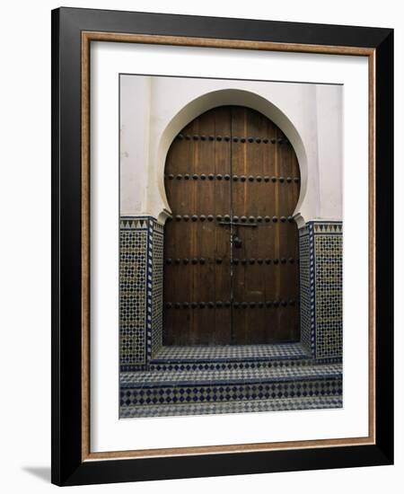 Door in the Quartier Des Andalous, Medina, Fes El Bali, Fez, Morocco, North Africa, Africa-Bruno Morandi-Framed Photographic Print