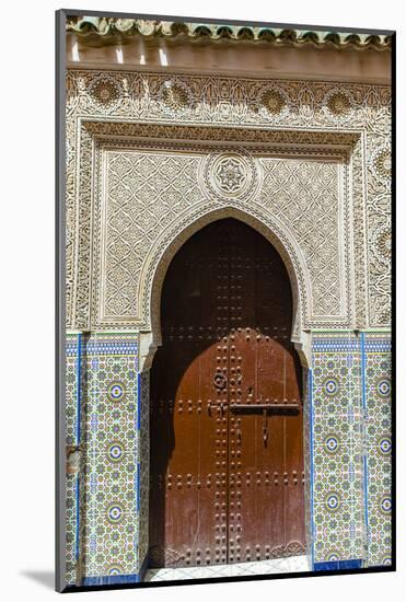 Door in the Souk, Marrakech, Morocco-Nico Tondini-Mounted Photographic Print